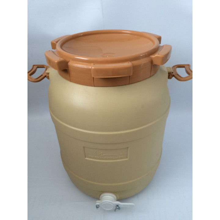 Műanyag letöltő tartály, műanyag csappal, 75 kg