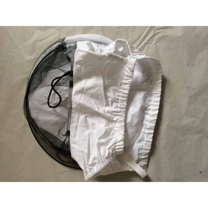 Karkivágásos méhészkalap, vászonból