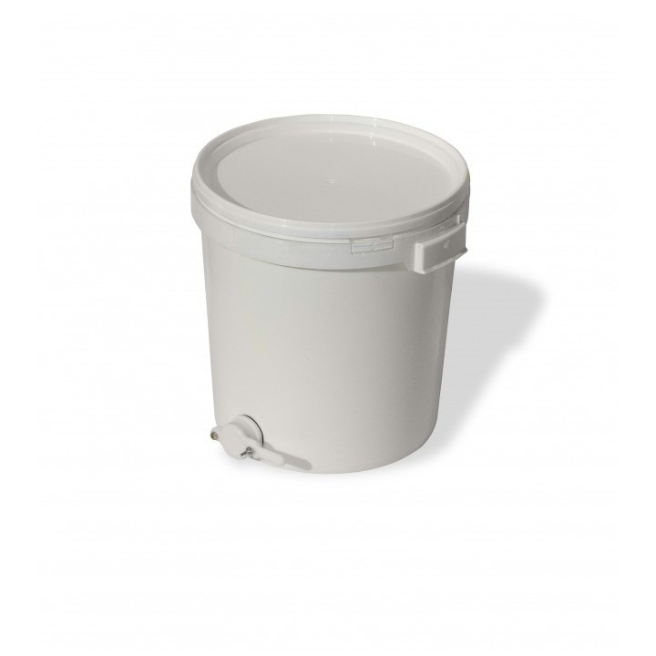 Fehér műanyag vödör , csappal, 45 kg-os