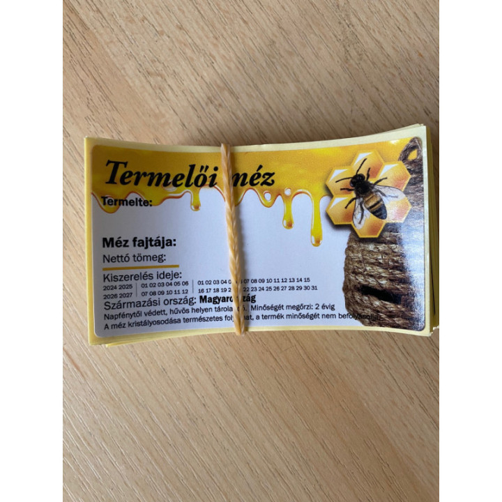 Öntapadó mézesüveg címke, univerzális