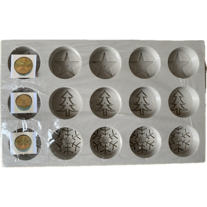 Karácsonyi mécses szett, szilikon gyertyaöntő forma 15 db-os