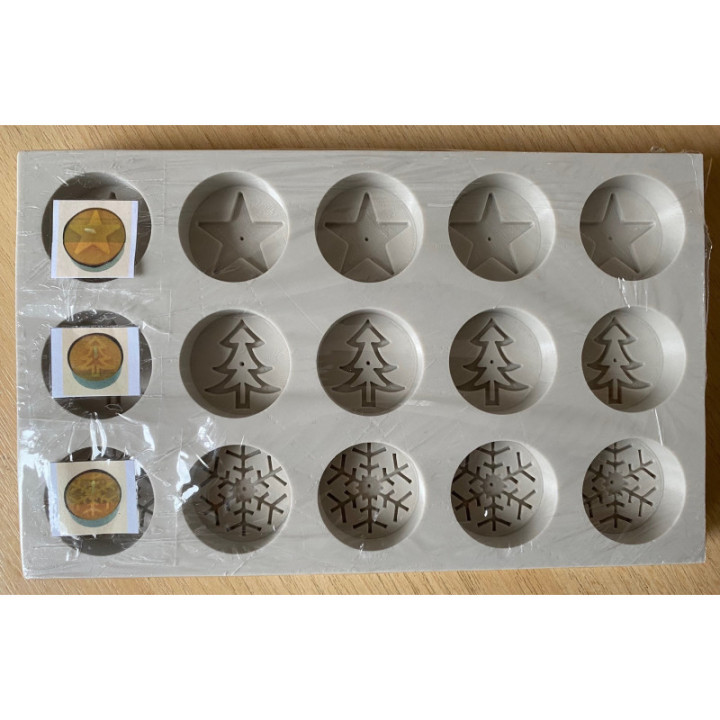 Karácsonyi mécses szett, szilikon gyertyaöntő forma 15 db-os