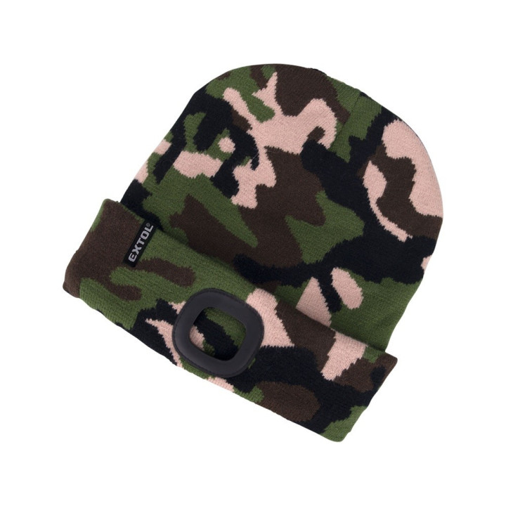 Terepszínű kötött Sapka Beépített LED Homloklámpával